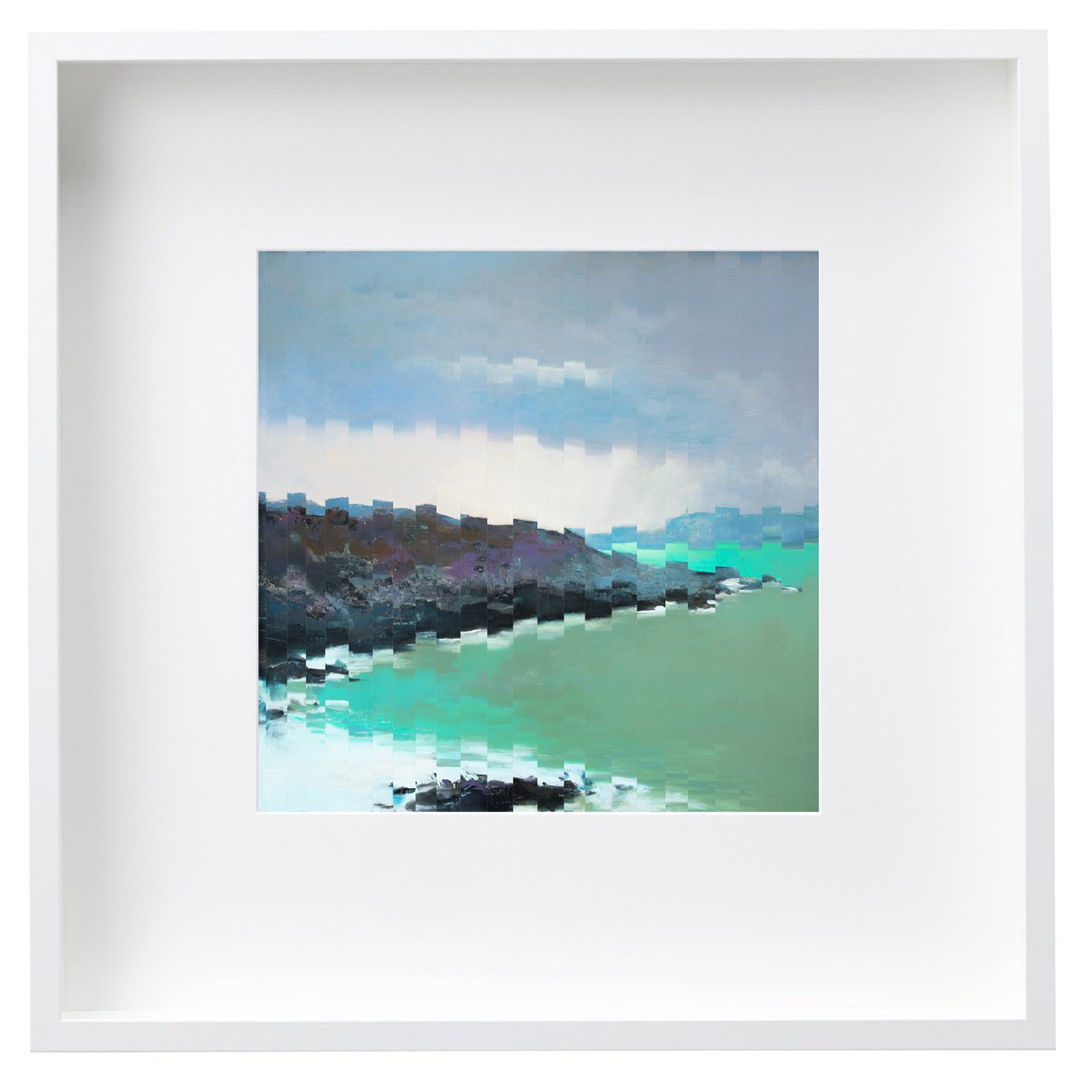 Abstract Collage By Bo Kravchenko, 21 X 21, Vibe-Landscape #1, Original Artwork