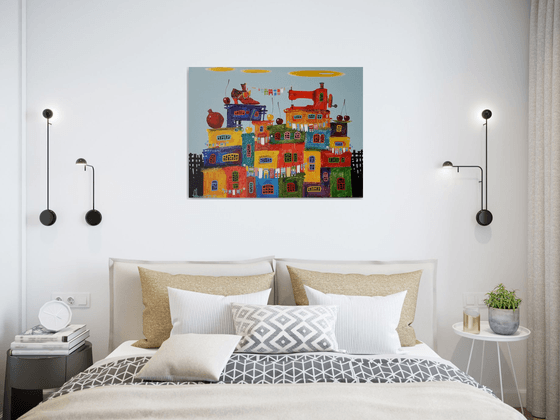 Childhood dreams-38 (60x80cm, oil painting, modern art, ready to hang)