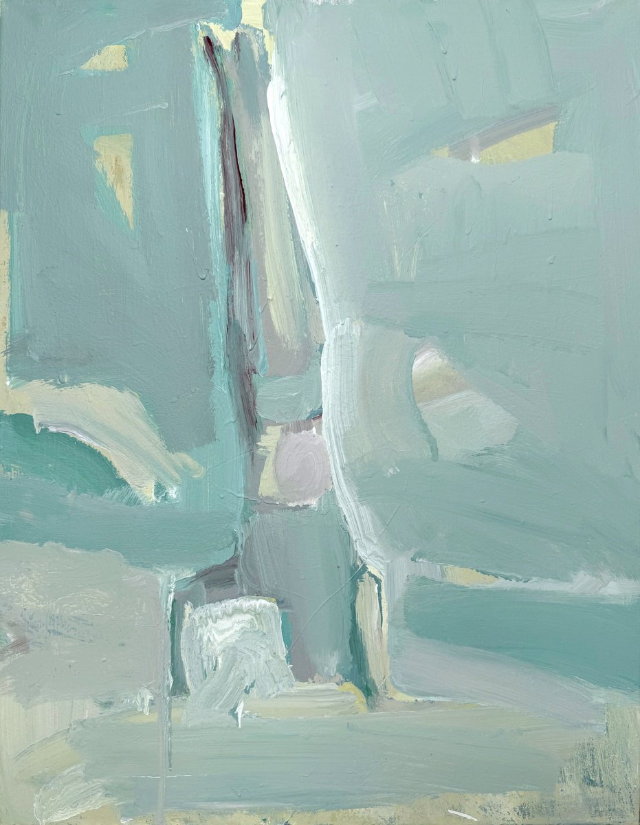 Expressive Portrait Acrylic Painting By Zakhar Shevchuk, 28 X 35", Inverted Clarity, Original Artwork