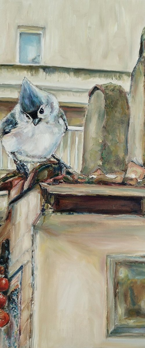 Titmouse On The Roof by Jura Kuba Art