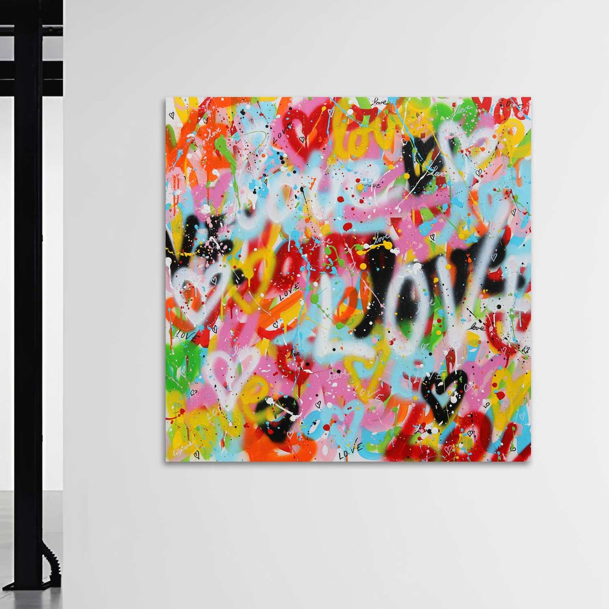 Urban And Pop Acrylic Painting , Pop Love By Isabelle Pelletane, 31 X 31, Artwork For Sale On Artfinder