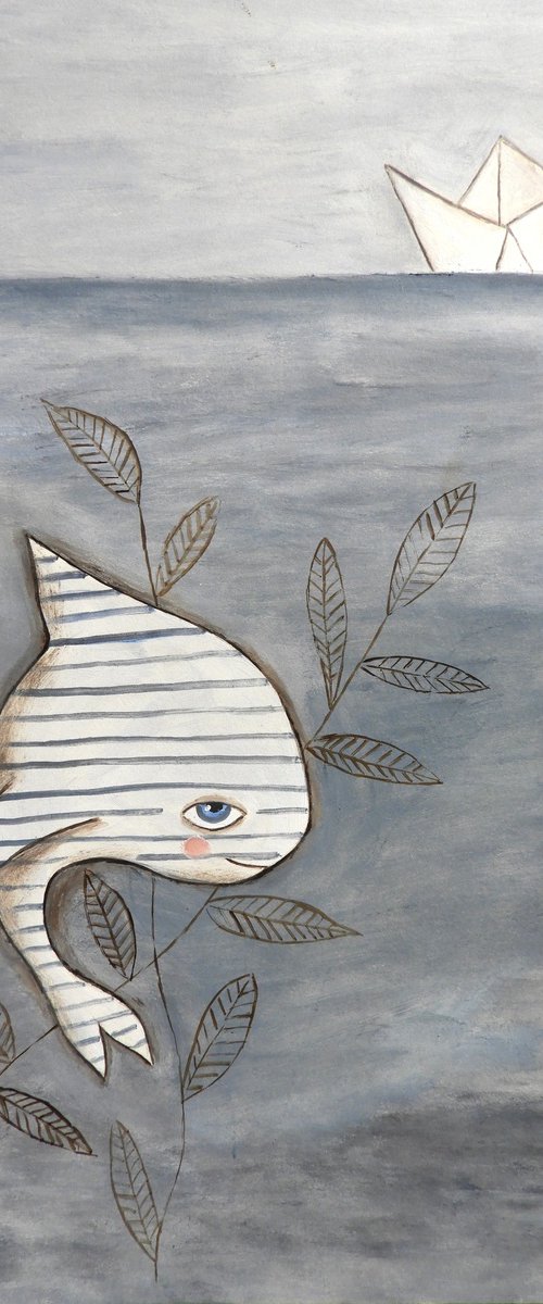 The striped fish under the sea by Silvia Beneforti