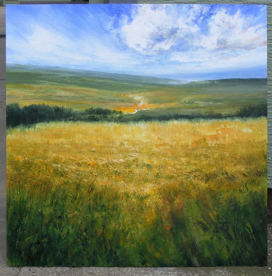 "Between Fields" SPECIAL PRICE!!! Large Painting W80xH80cm