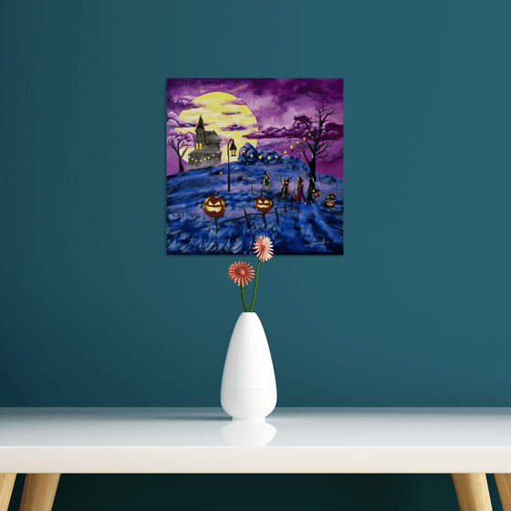 Halloween folk art painting