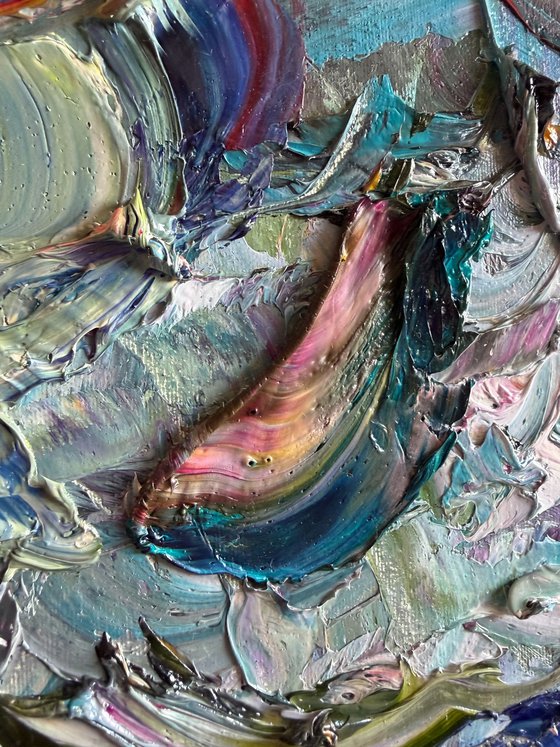 Bloom in Chaos — Abstract Oil