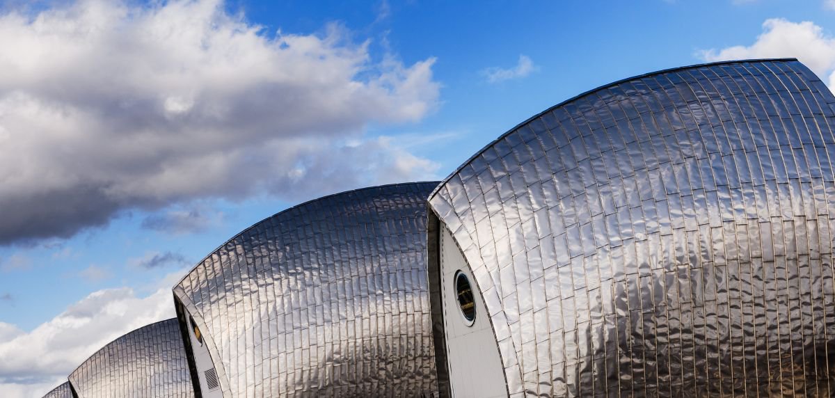 Photorealistic Cityscapes Photograph By Tom Hanslien, 60 X 30", Thames Barrier Ii, Original Artwork