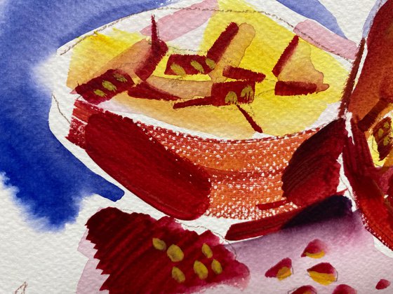 Ripe Pomegranates (Alla Prima)