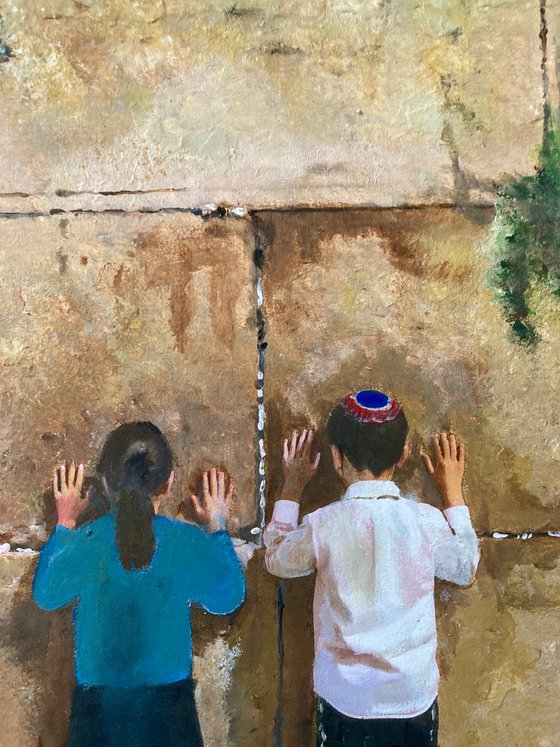 Children at the Western Wall