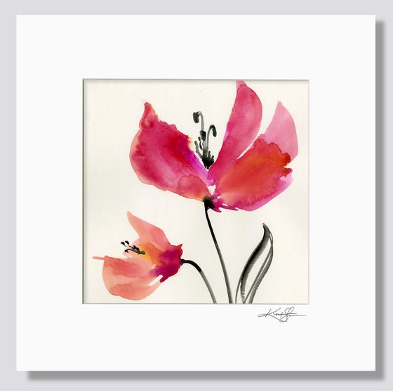 Abstract Floral 111 - Watercolor Poppy Painting by Kathy Morton Stanion