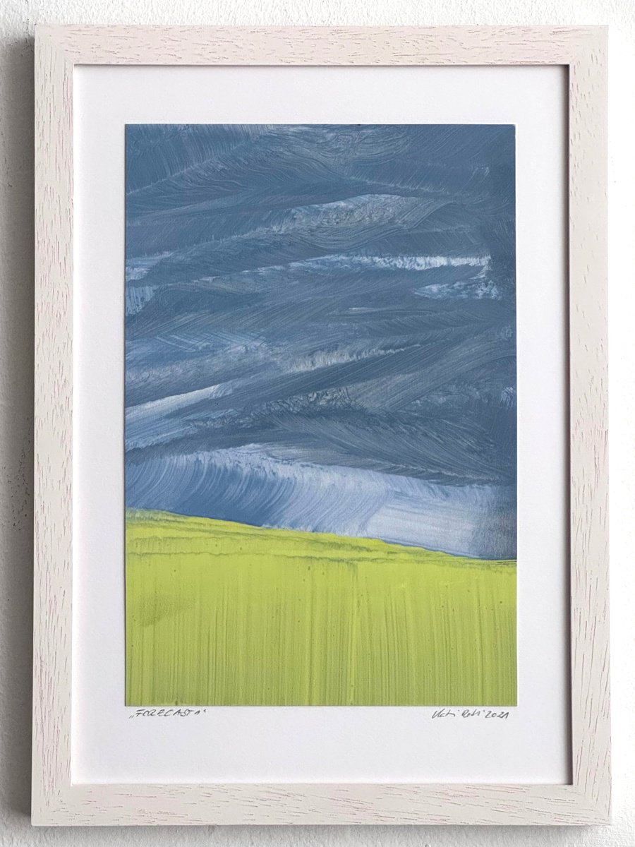 Organic Landscape Oil Painting By Katrin Roth, 8 X 12", Forecast 1, Original Artwork