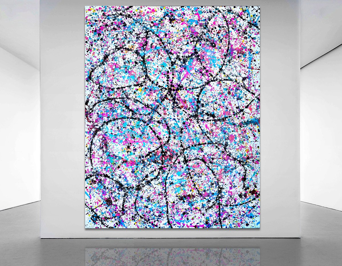 Organic Abstract Acrylic Painting By Estelle Asmodelle, 66 X 84, Path Through The Universe, Original Artwork