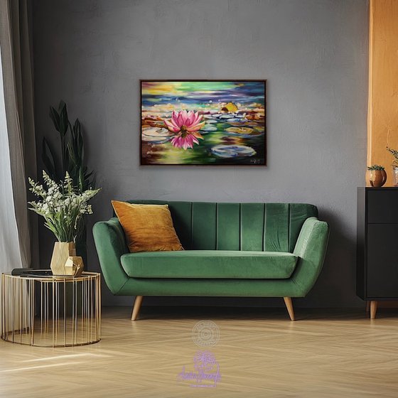 'Perspicacity'- Waterlily pond painting