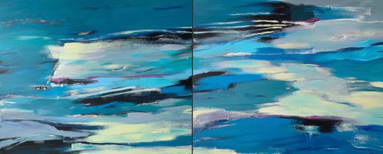 XXXL Super Big Painting - "Sea depth" - Abstract - Bright abstraction - Sea abstract