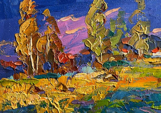 Blue sky over the fields