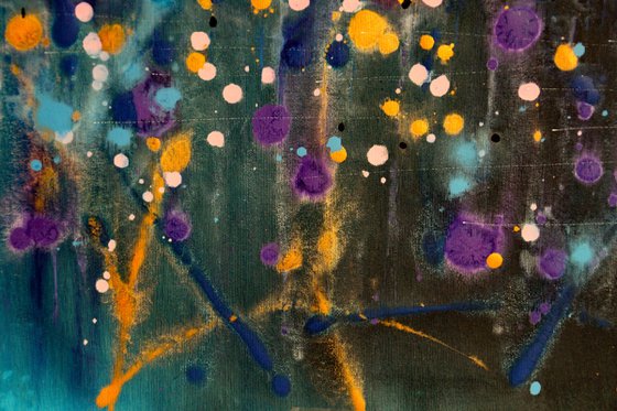 "Technicolor Dream" # 20- Extra large original abstract floral painting