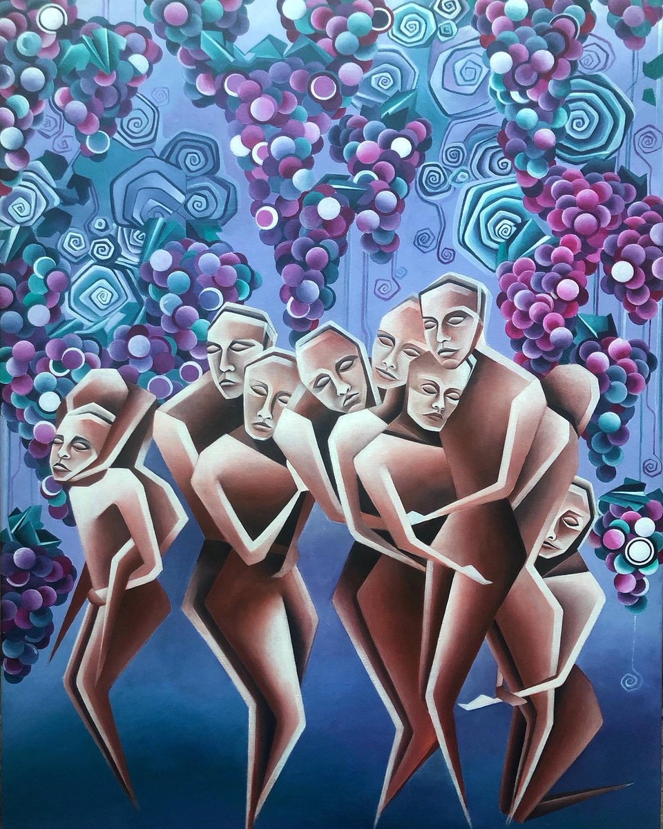Acrylic Painting , Drunk With Love By Kristina Saudinyte, 24 X 31, Artwork For Sale On Artfinder