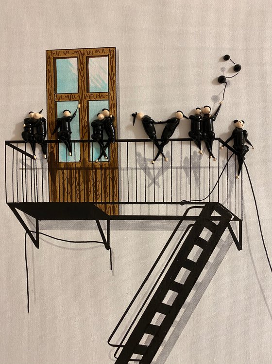 Action.3D Freedom People Balcon. Eka Peradze Art.