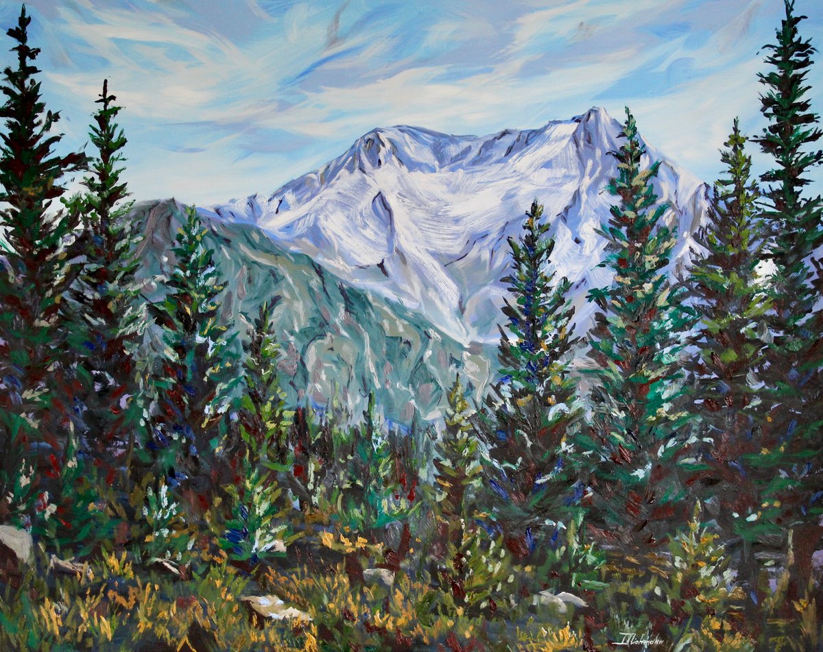 Impressionistic Landscape Oil Painting By Liza Illichmann, 39 X 31", Chaos In Harmony, Original Artwork