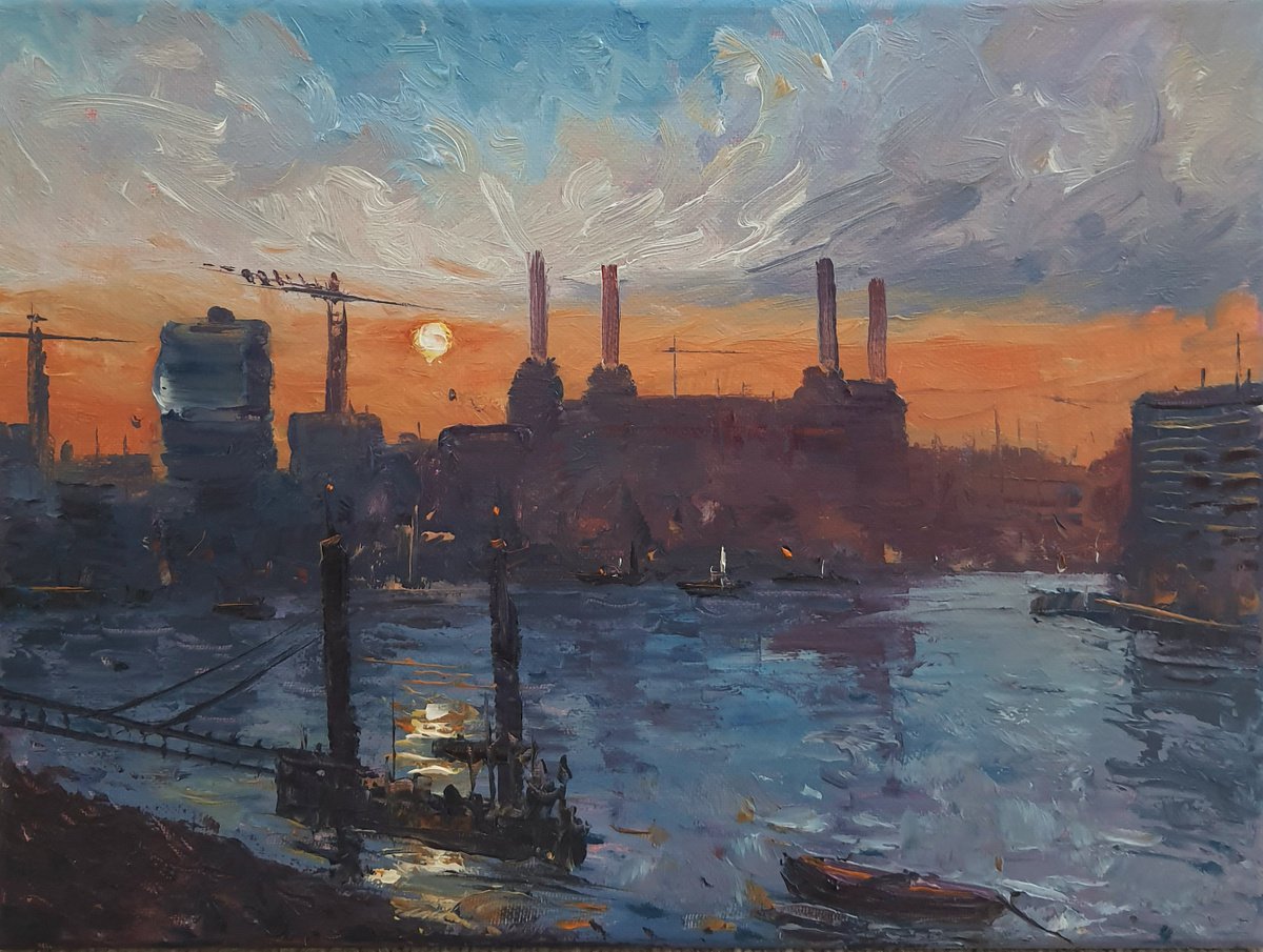 Battersea and the River Thames, London by Roberto Ponte