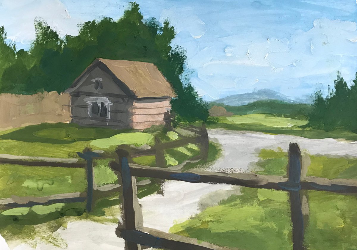 Impressionistic Landscape Painting By Anastasia Terskih, 12 X 8, 