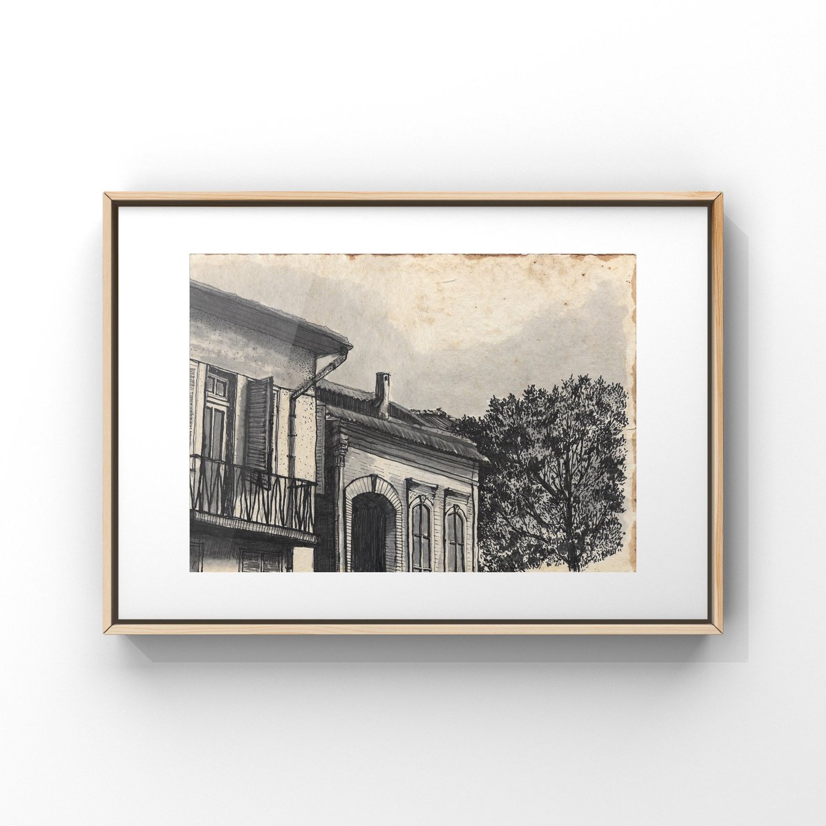 Expressive Cityscapes Watercolour By Gozde Temiz Istanbul, 17 X 11, Pergamon Houses, Original Artwork