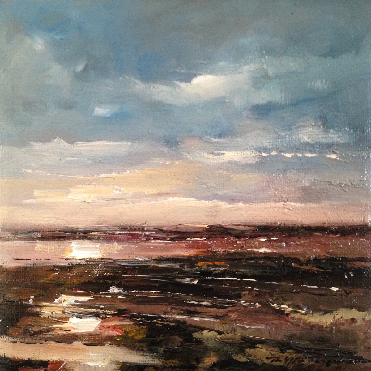 Impressionistic Painting , Lever De Soleil N°2222 By Philippe Perennou, 8 X 8, Artwork For Sale On Artfinder