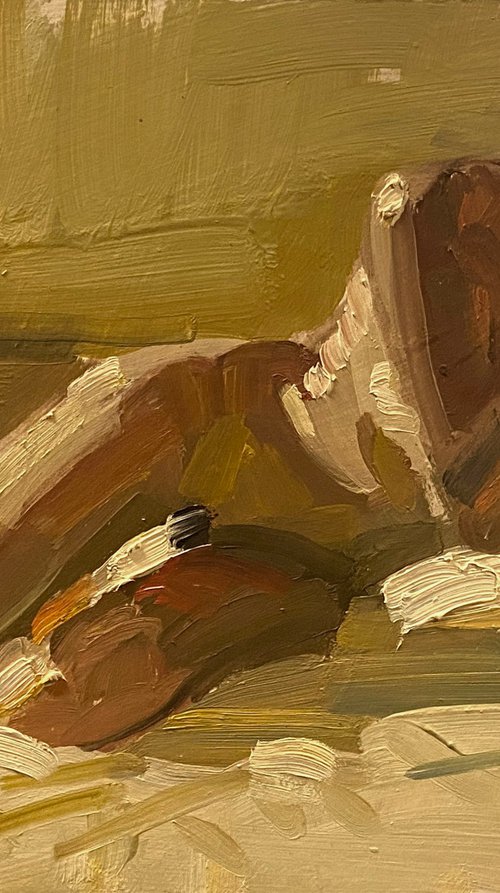live model painting by Paul Cheng
