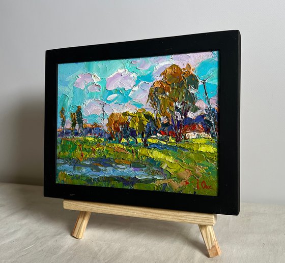 Near the village lake