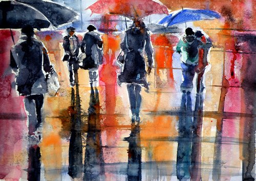People in rain by Kovács Anna Brigitta