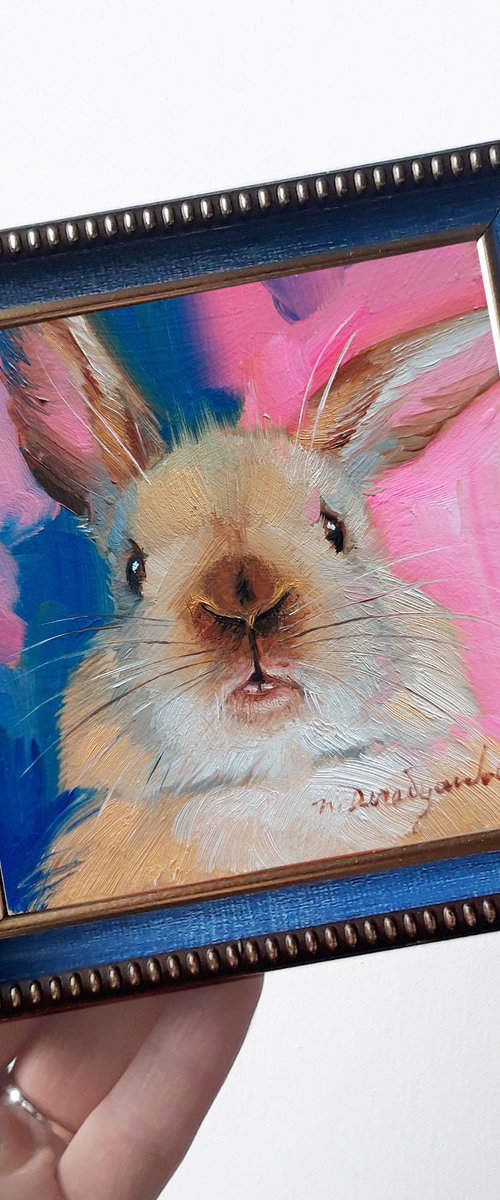 Brown nose rabbit by Nataly Derevyanko