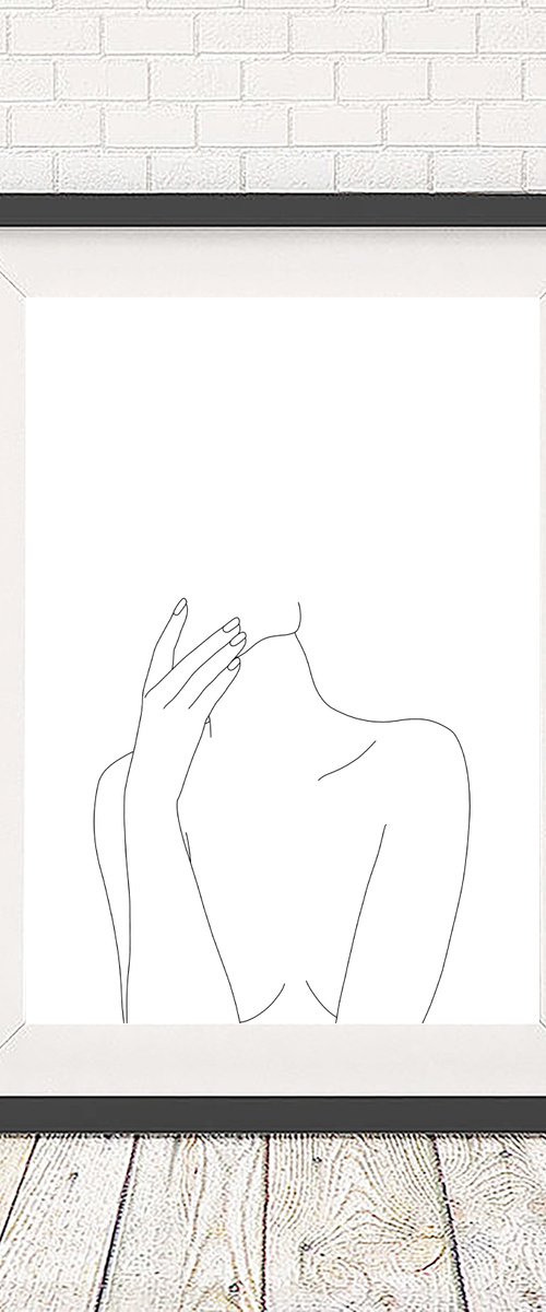 Woman's figure illustration - Dita - Art print by The Colour Study