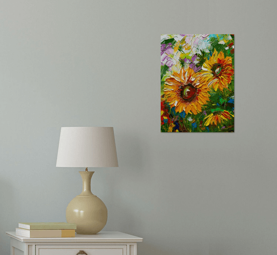 Sunflowers in the garden