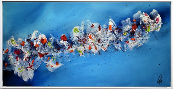 Splash!  - Acrylic abstract painting in frame