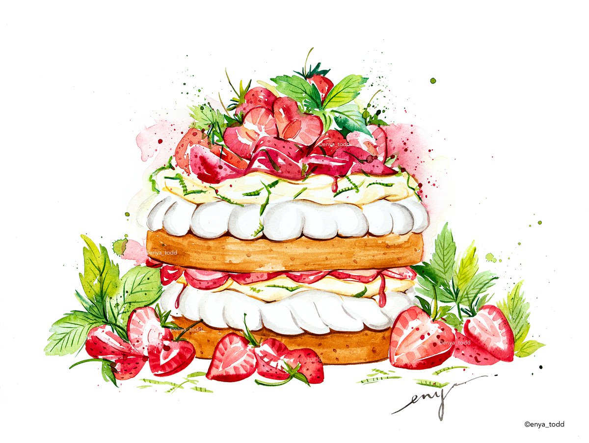 Strawberry layer cake by Enya Todd