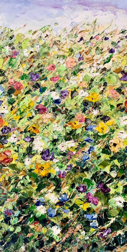 Colorful flowers in the field by Vilma Gataveckienė