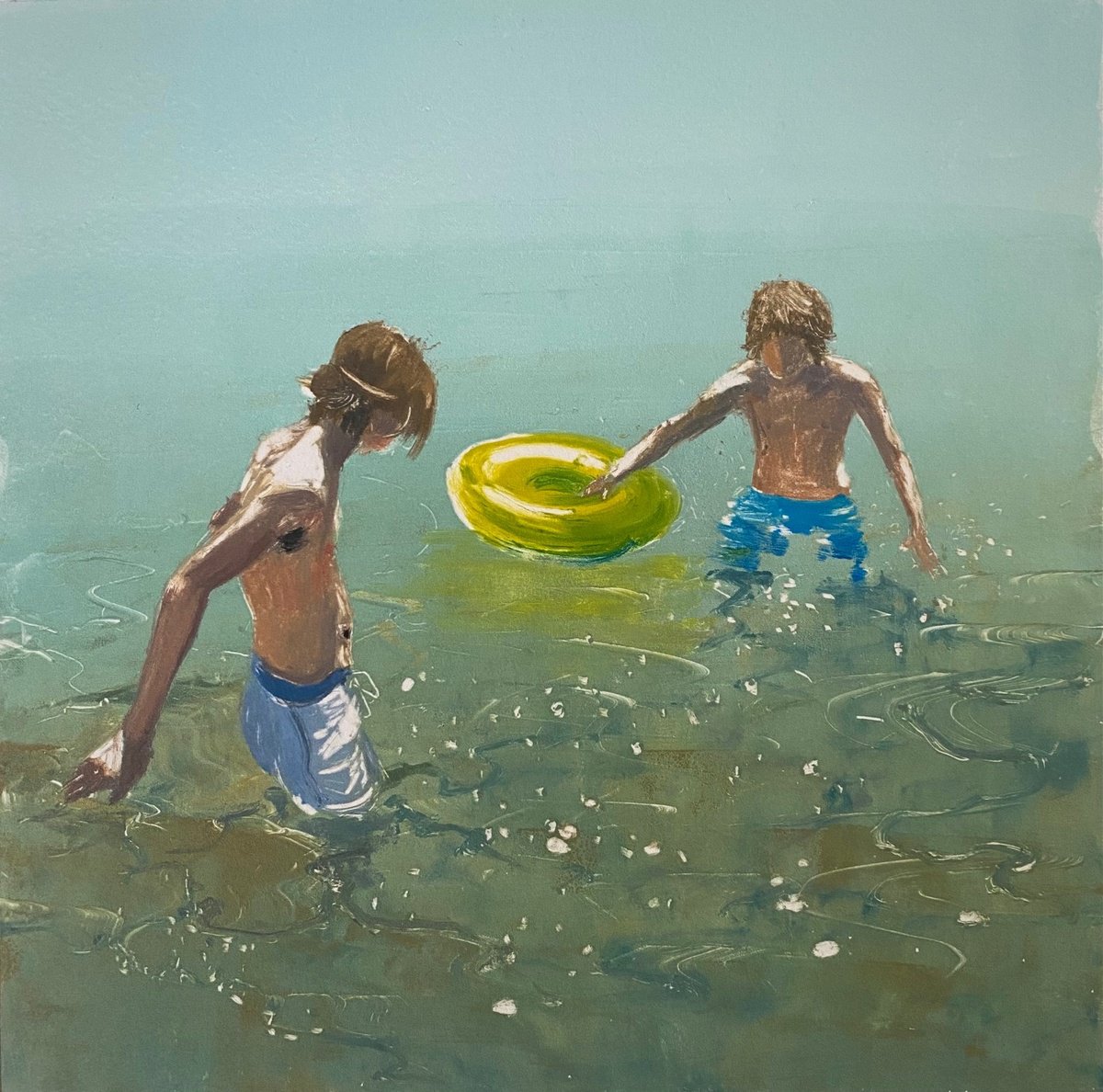 Impressionistic Landscape Limited Edition Print By Rebecca Denton, 11 X 11", Water Boys, Original Artwork