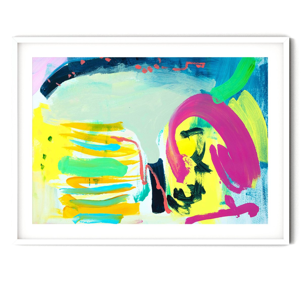 Expressive Abstract Acrylic Painting By Suzie Cumming, 23 X 17", Beach Front, Original Artwork