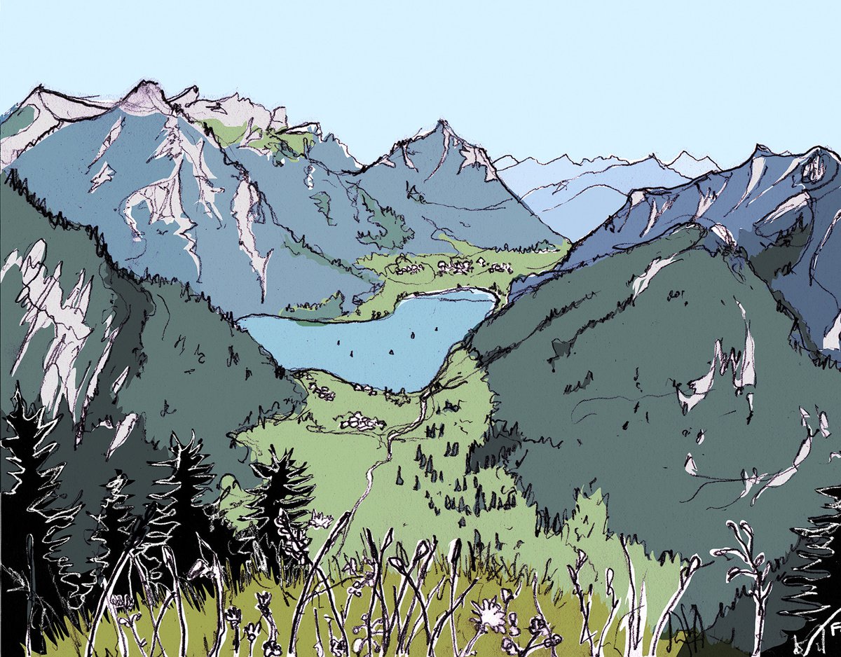 Alpine Lake, Tyrol. by Tom Stevens