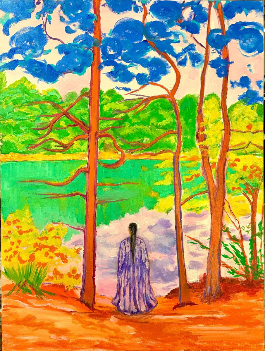 Expressive Landscape Oil Painting By Susan Stewart, 30 X 40", "Autumn Equinox", Original Artwork