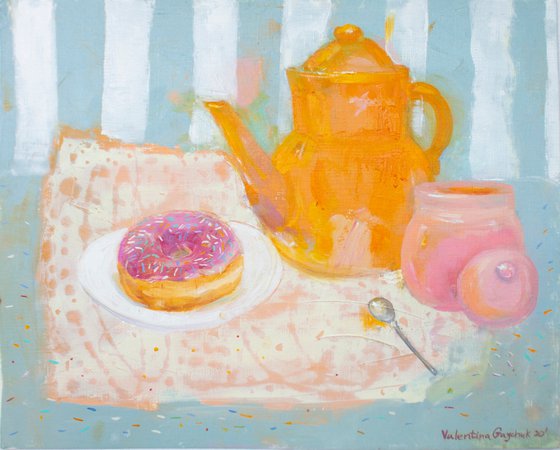 Sweet still life with donut