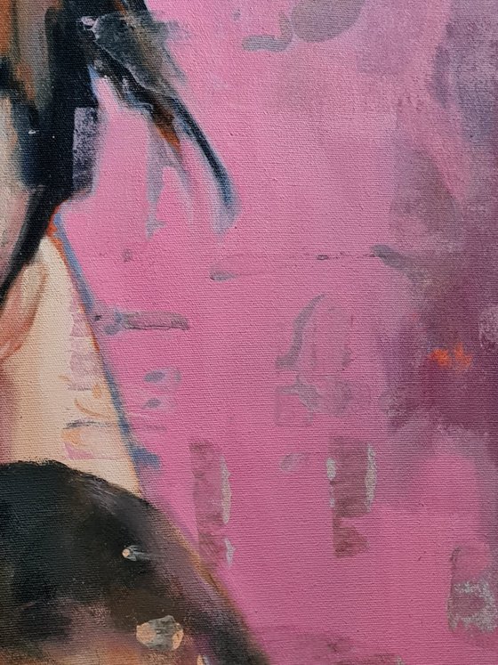 family portrait with pink