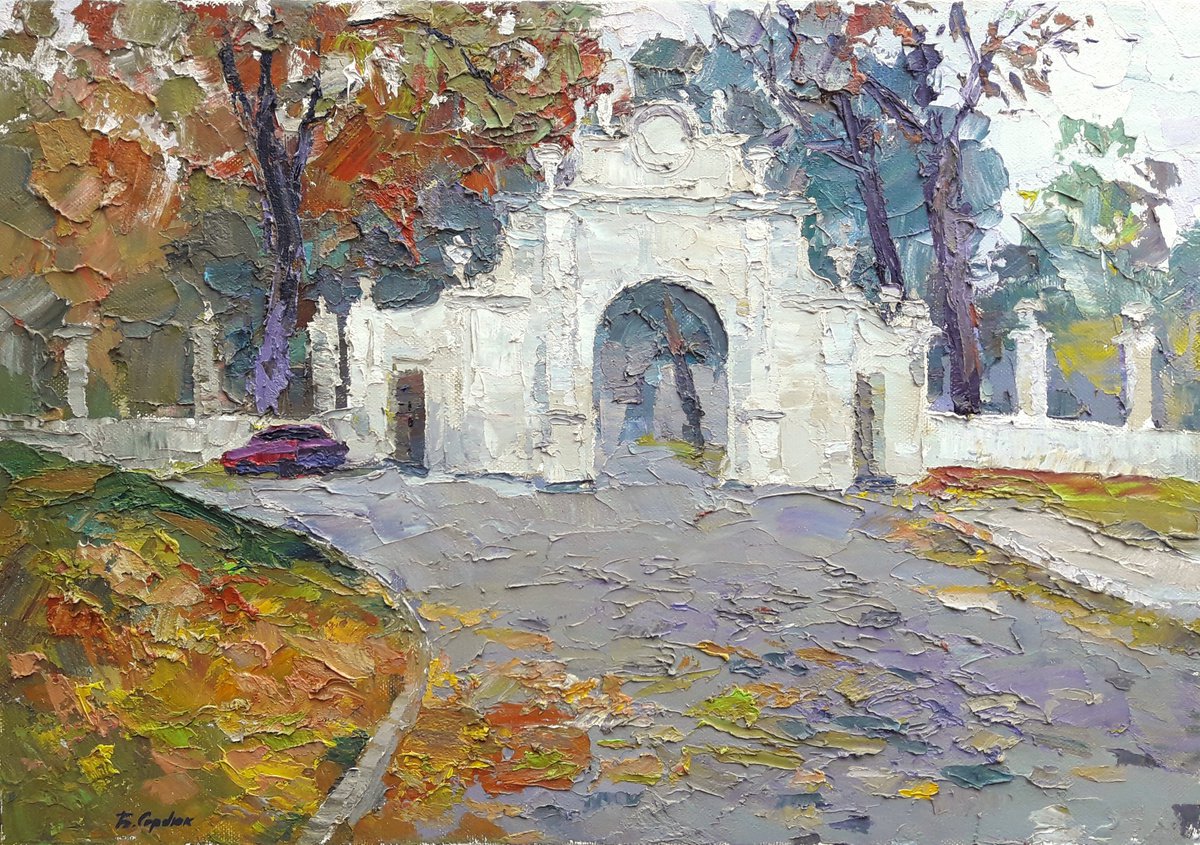 Oil painting Vishnevets gate nSerb30 by Boris Serdyuk