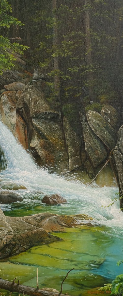 Rocks in a mountain stream by Mlynarcik Emil