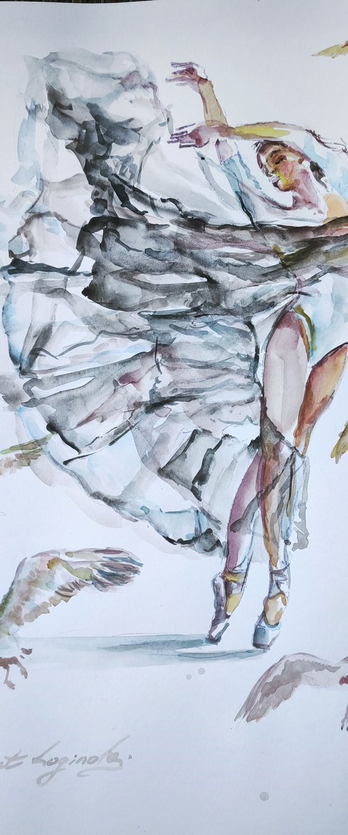 Ballet Watercolor Art by Annet Loginova