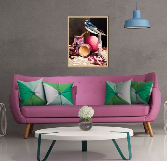 Love potion - original painting- still life- 25 x 30 cm ( 10' x 12')