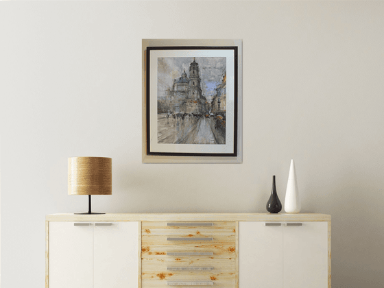 Prague Malostranské náméstí and clock Tower