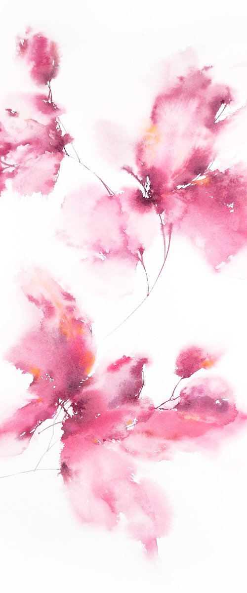 Pink flowers bouquet by Olga Grigo