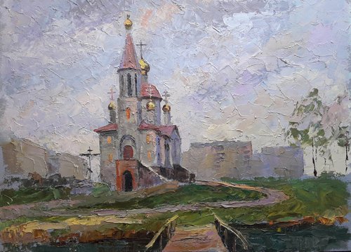 Temple near the river by Boris Serdyuk