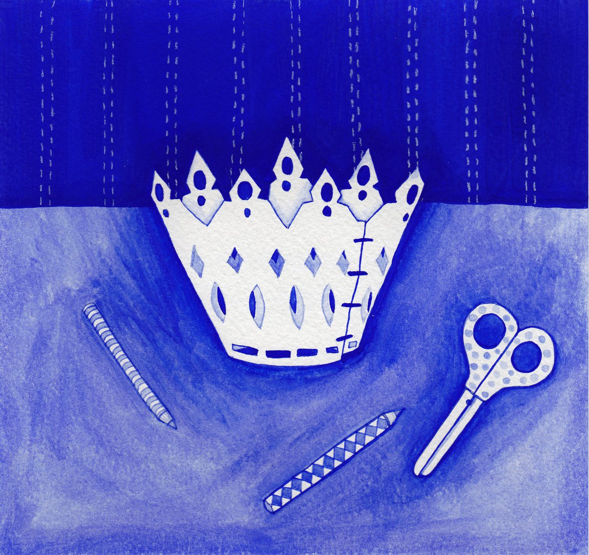 Illustrative Still Life Watercolour By Andromachi Giannopoulou, 11 X 10, Paper Crown, Original Artwork