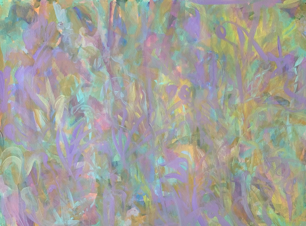 Organic Botanical Painting By Kathleen Mullaniff, 30 X 21", 